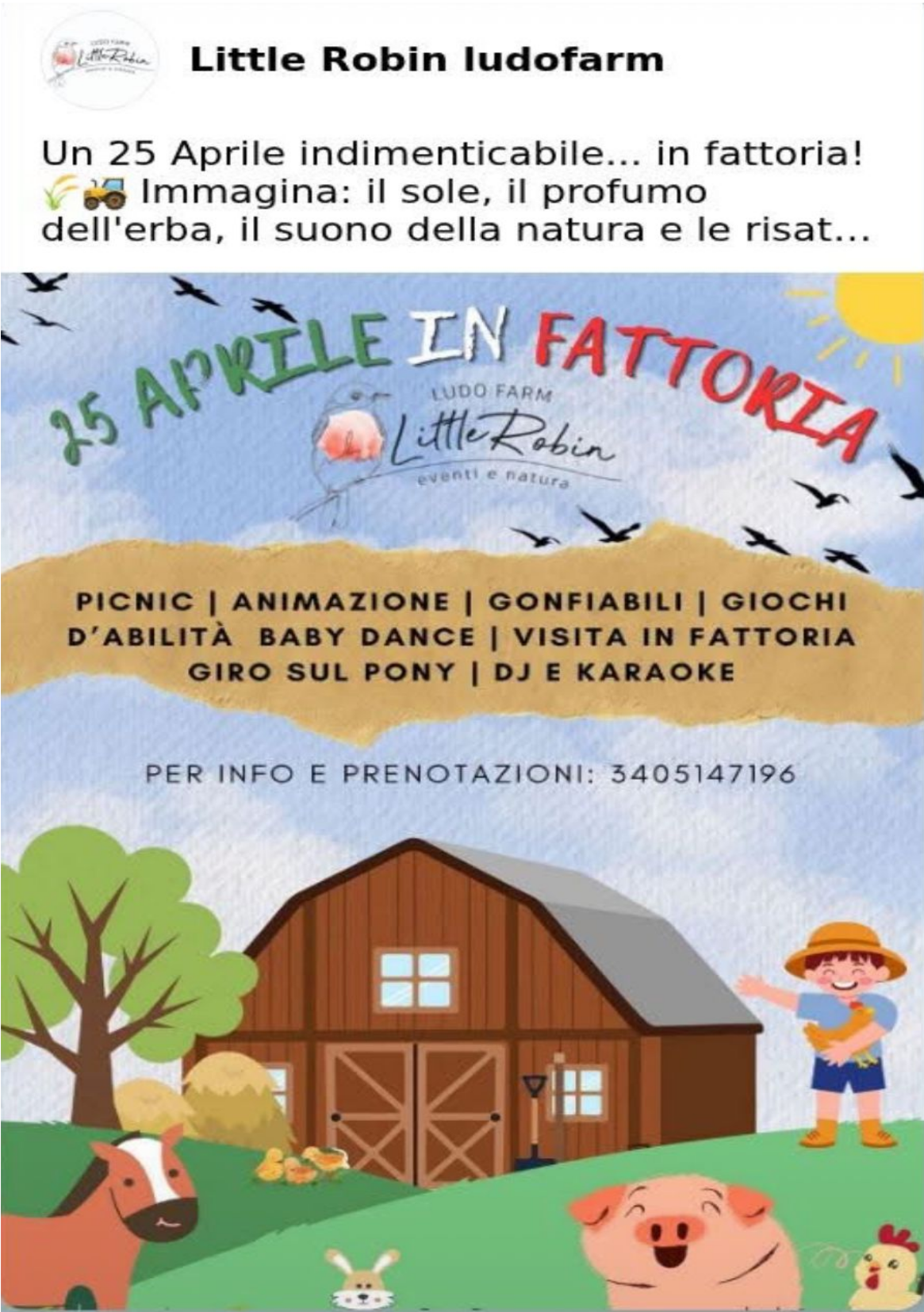 Scopri di più sull'articolo 25 Aprile in fattoria – Little Robin