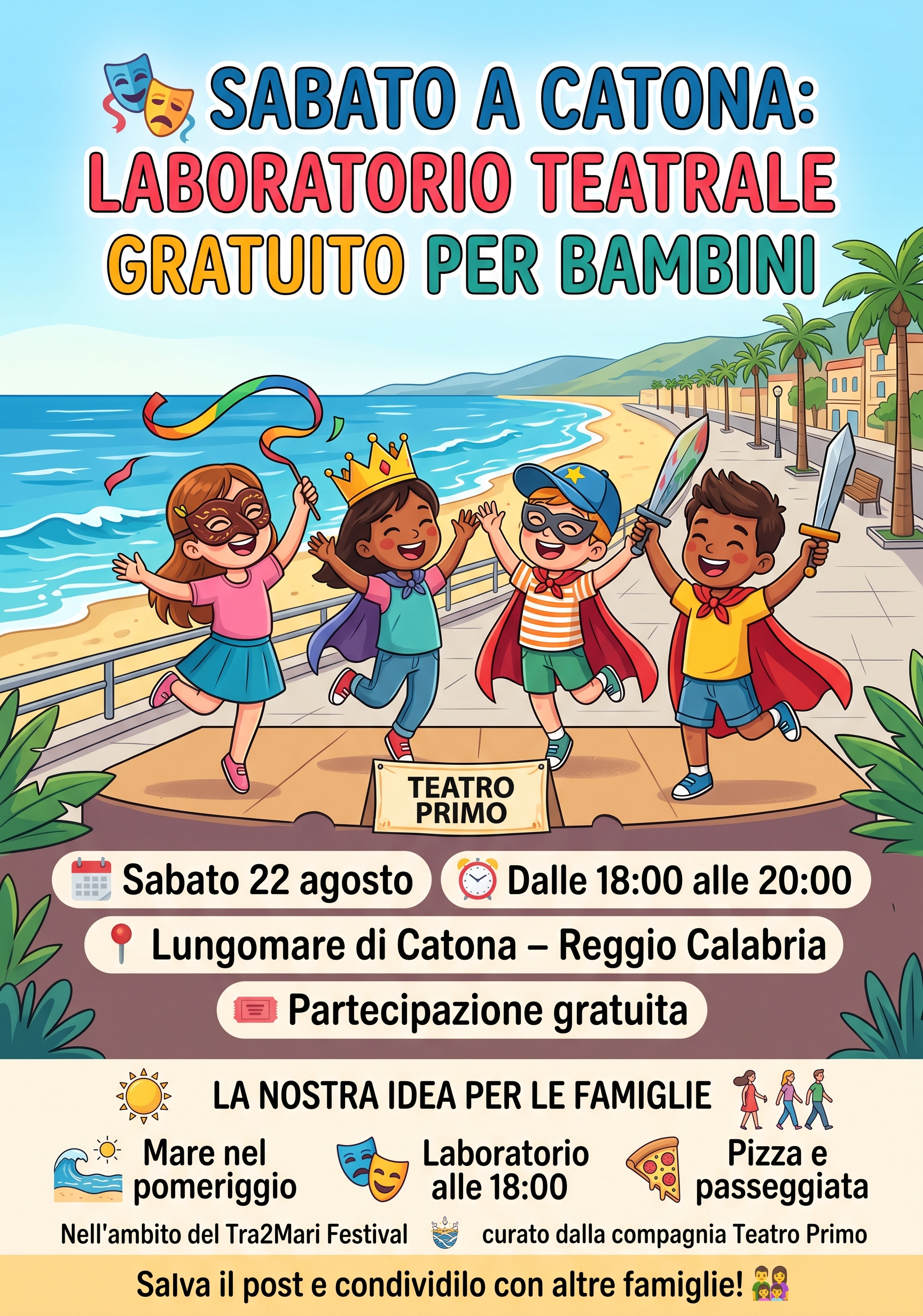 Al momento stai visualizzando 🎭 SABATO A CATONA: LABORATORIO TEATRALE GRATUITO PER BAMBINI
